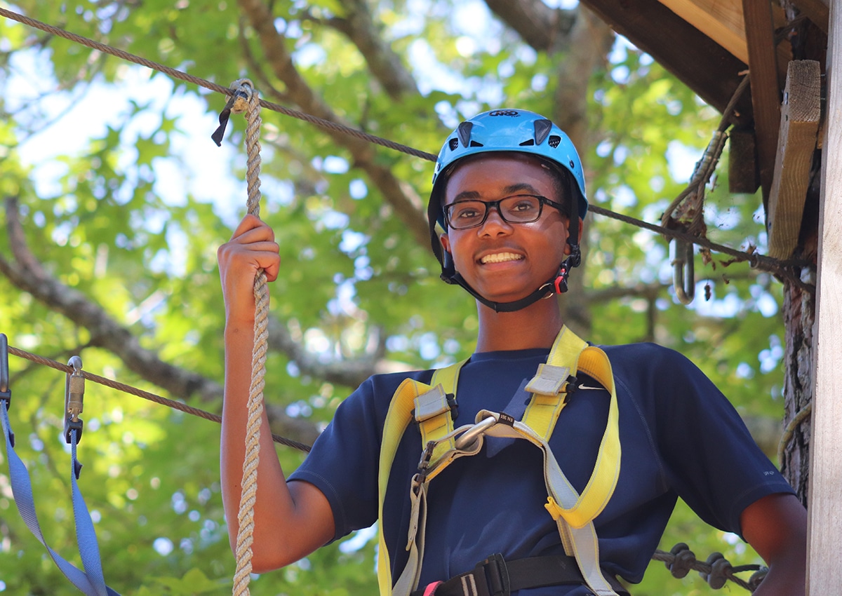 Student Ready For Zip Line