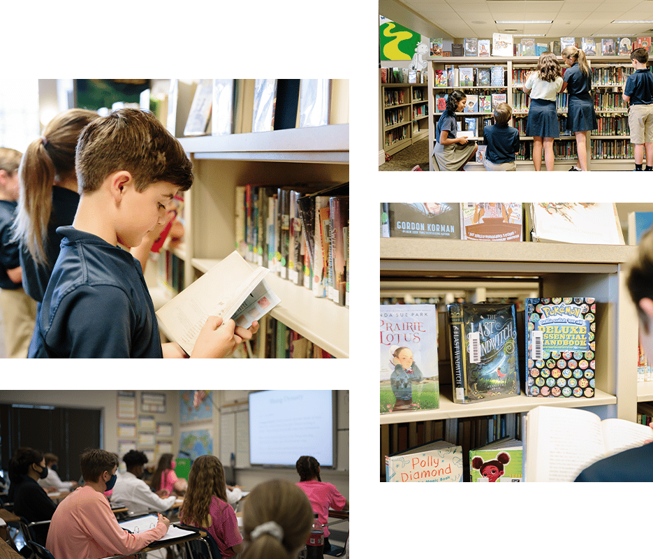 Students in the library