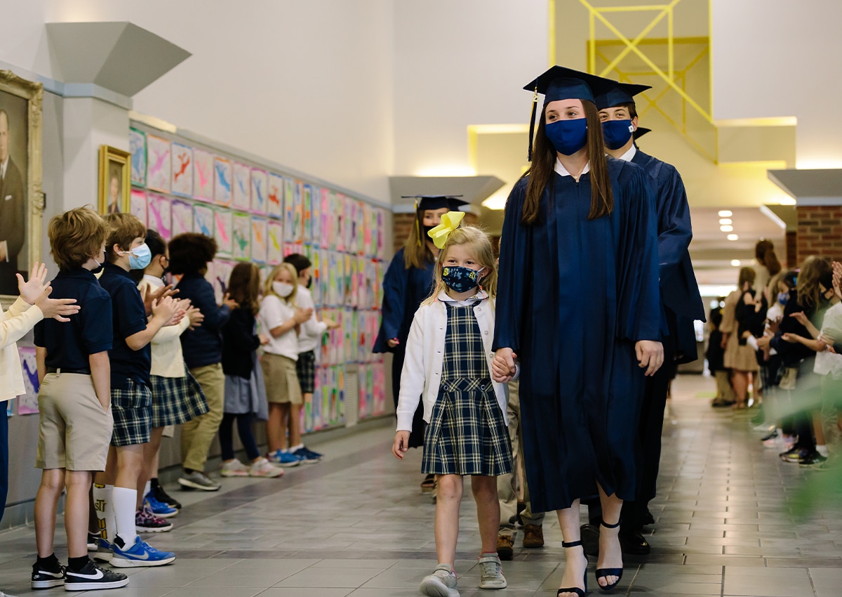 Students Walking For Graduation